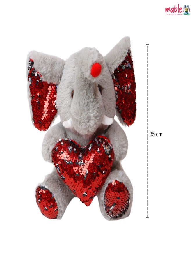 MABLE لعبة فيل ناعمة من مابل، 30 سم، لعبة محشوة ناعمة للبنات والأولاد، لعبة فيل ناعمة لطيفة، هدية للحبيب أو الزوج أو الزوجة - Image 5